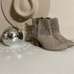 Sugar Booties with die cut lace design